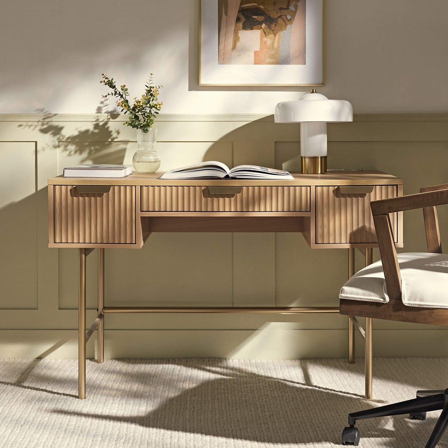 Richmond Ridged Dressing Table, Light Ash - Image 2