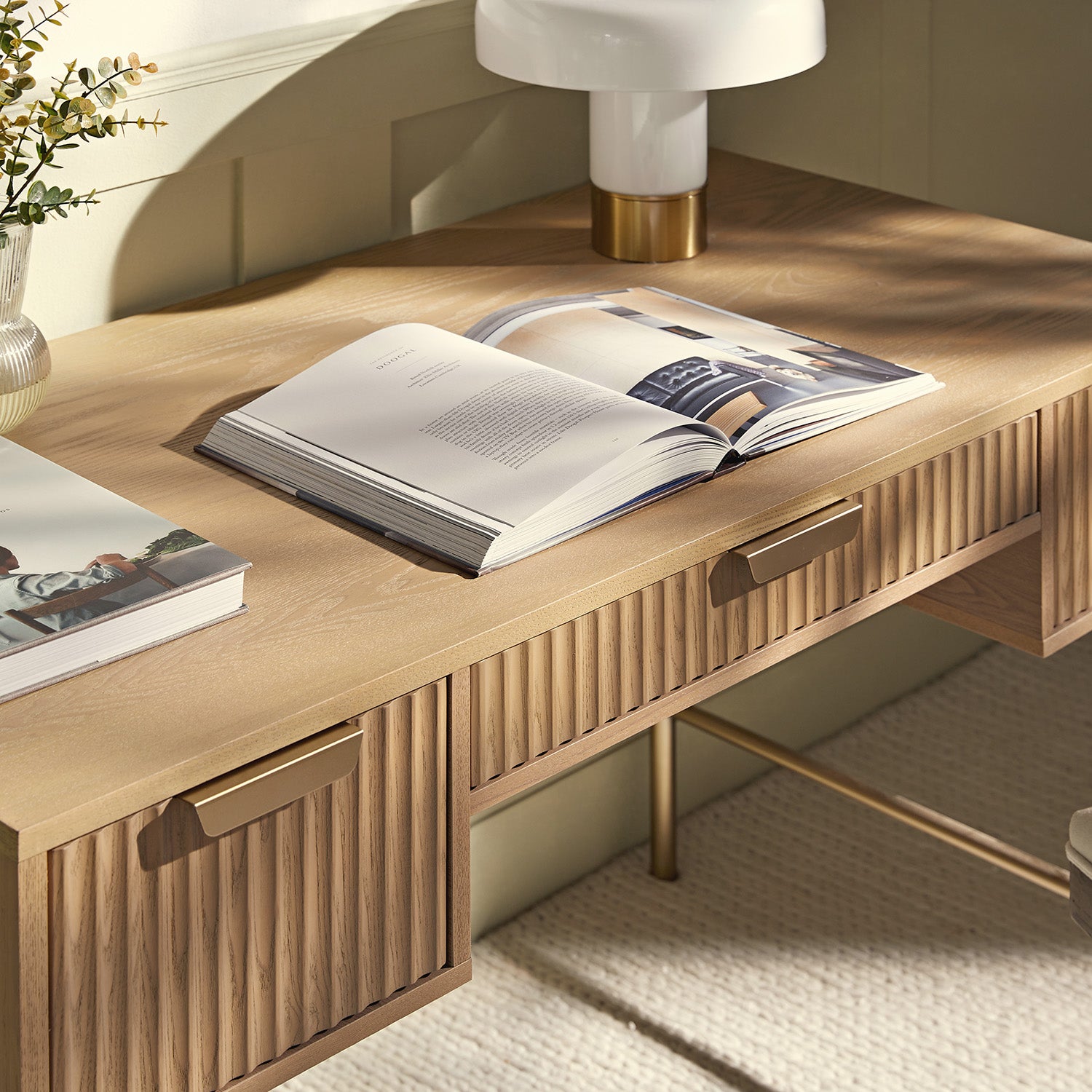 Richmond Ridged Dressing Table, Light Ash - Image 3