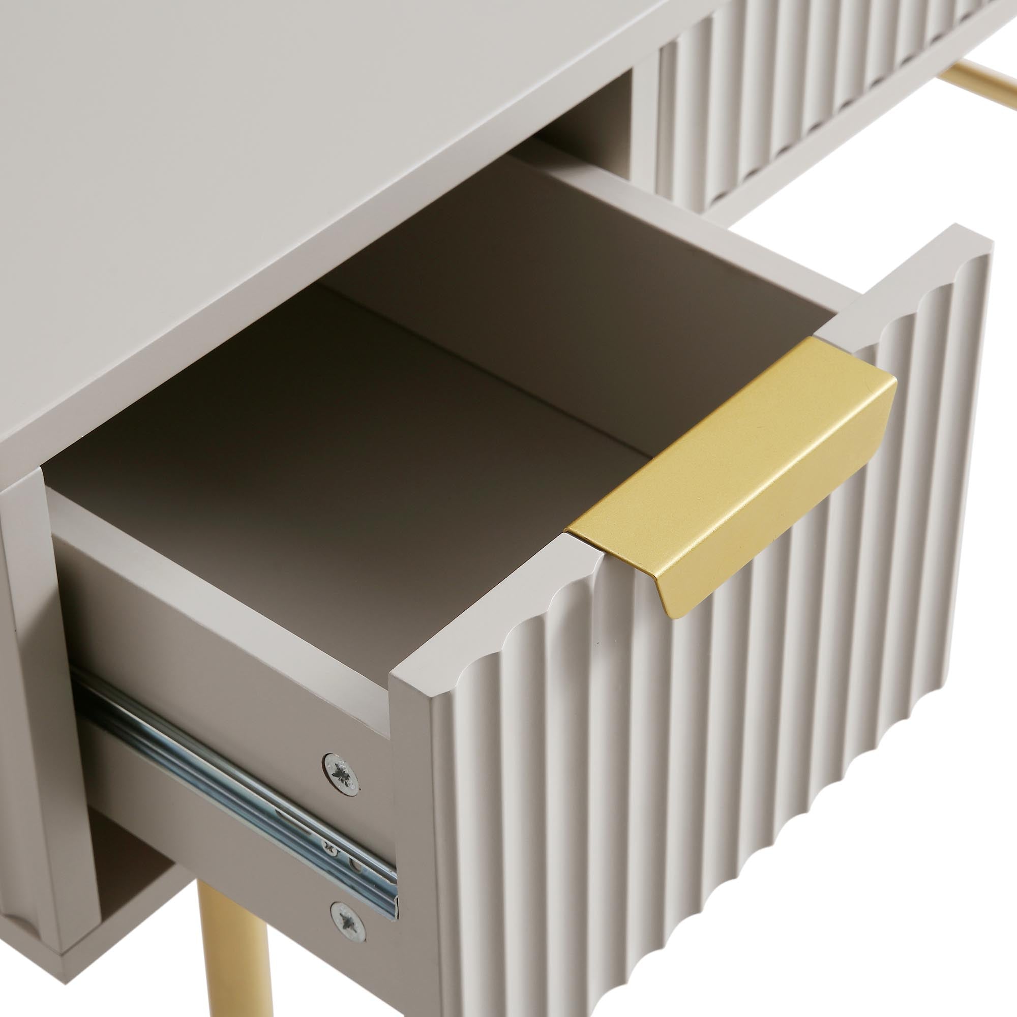 Richmond Ridged Dressing Table, Matte Taupe - Image 12