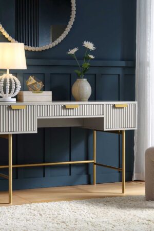 Richmond Ridged Dressing Table, Matte Taupe