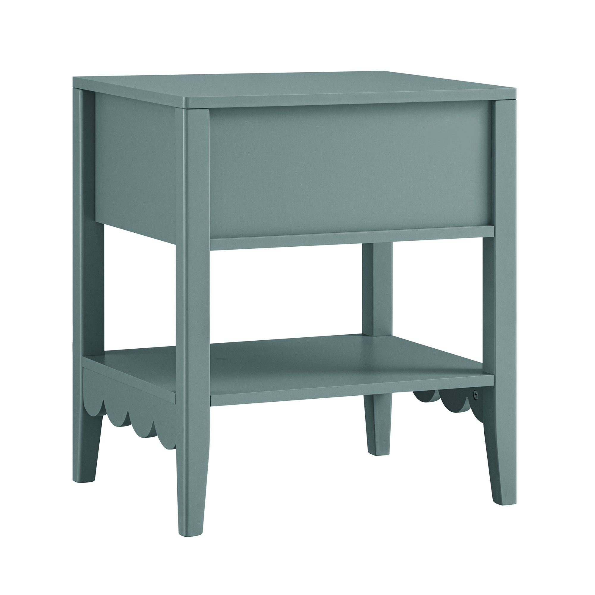 Henley Scalloped Edge Bedside Table with Drawer, Blue Spruce - Image 11