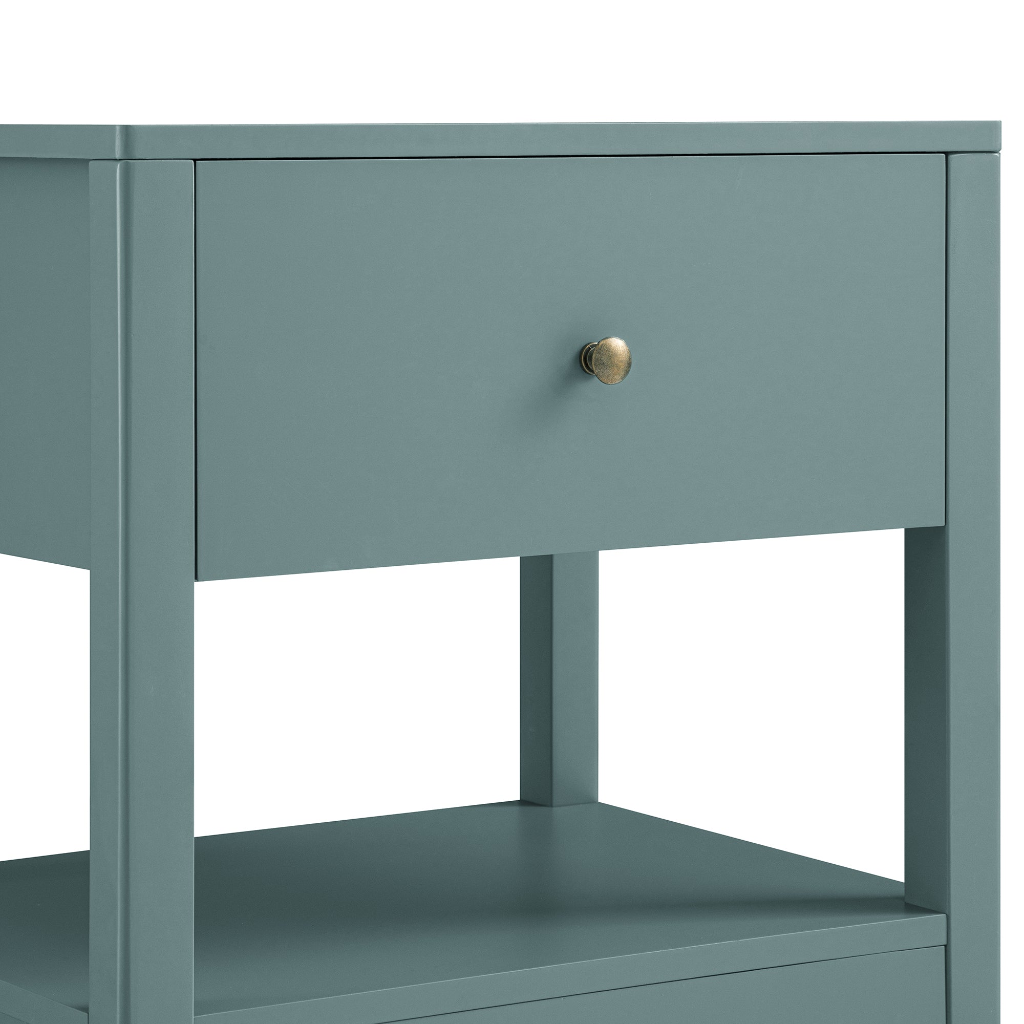 Henley Scalloped Edge Bedside Table with Drawer, Blue Spruce - Image 13