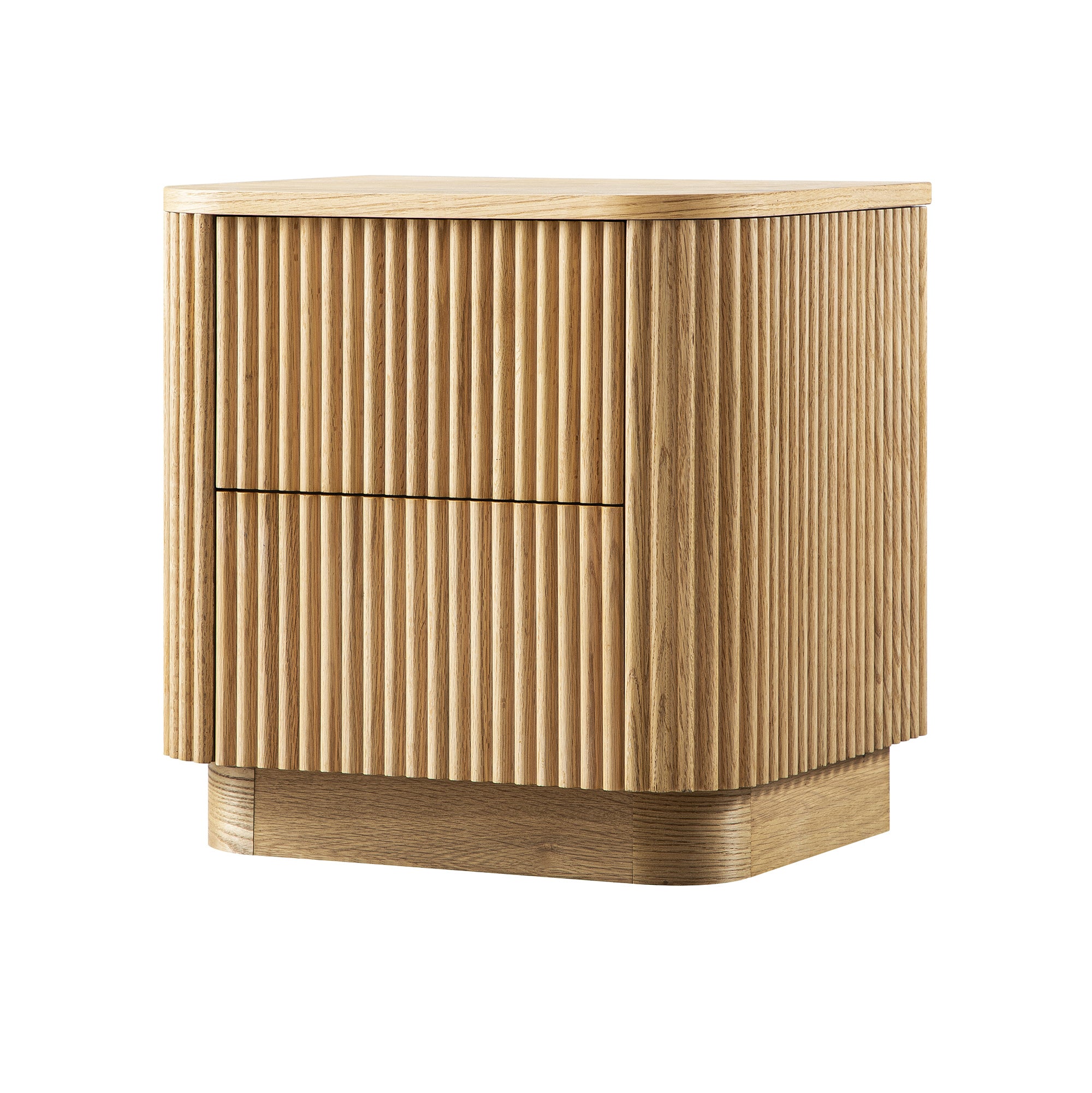 Maru 2-Drawer Bedside Table, Oak - Image 8