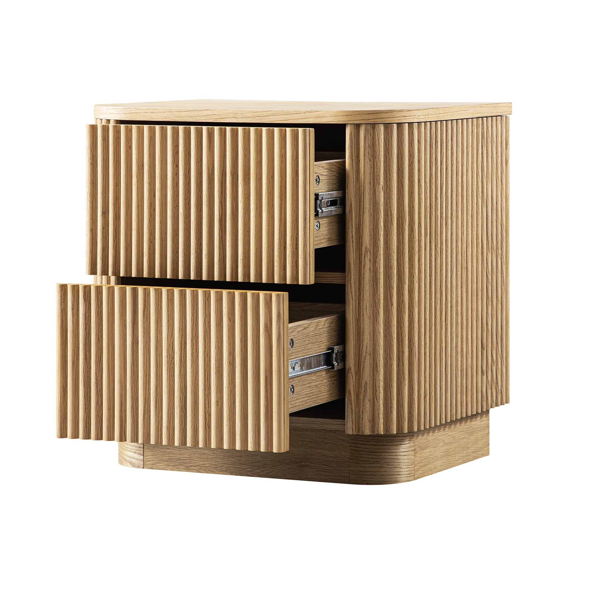Maru 2-Drawer Bedside Table, Oak - Image 10
