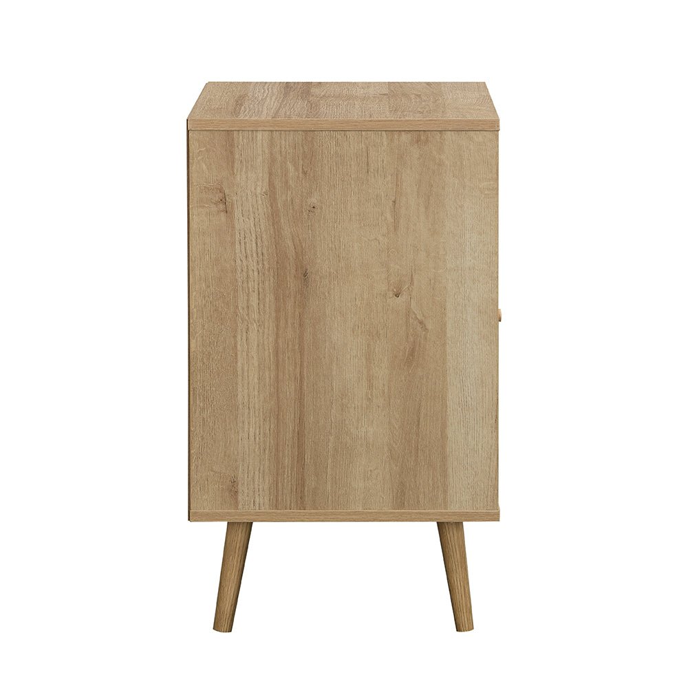 Frances Woven Rattan 1-Door Bedside Table in Natural Colour - Image 7