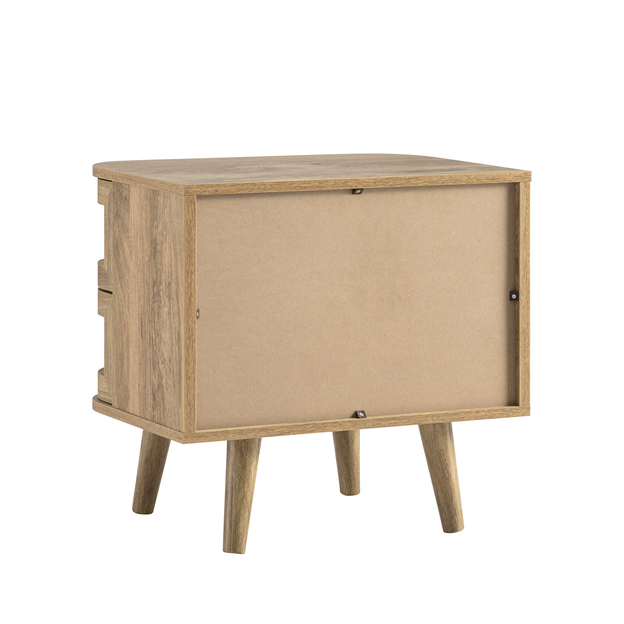 Izzy Curved Rattan 2-Drawer Bedside Table, Natural - Image 13