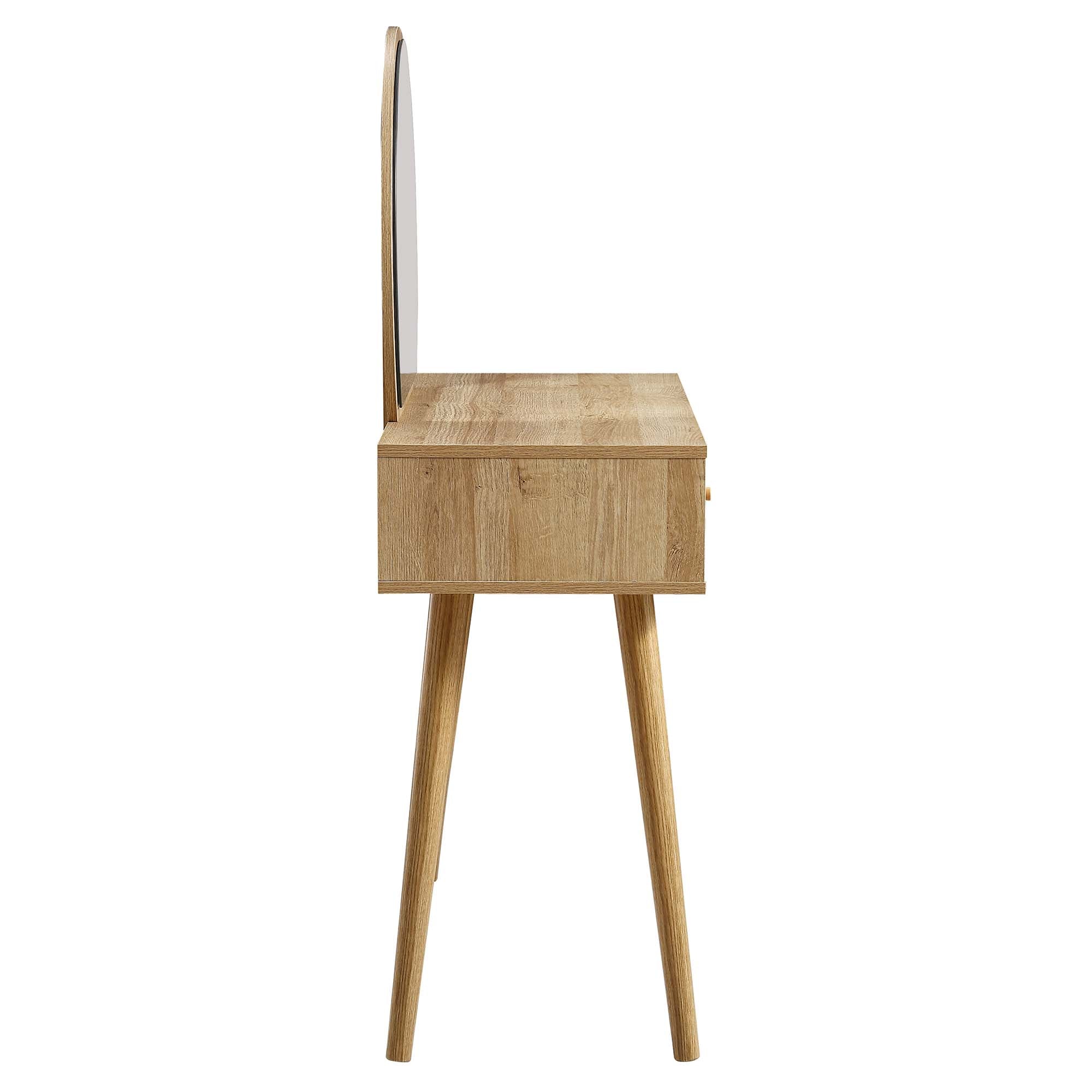 Frances Woven Rattan Dressing Table with Mirror, Natural - Image 7