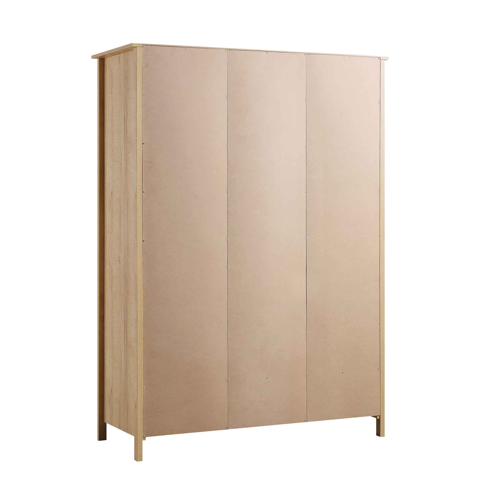 Frances Rattan Triple Wardrobe with 2 Drawers, Natural - Image 9