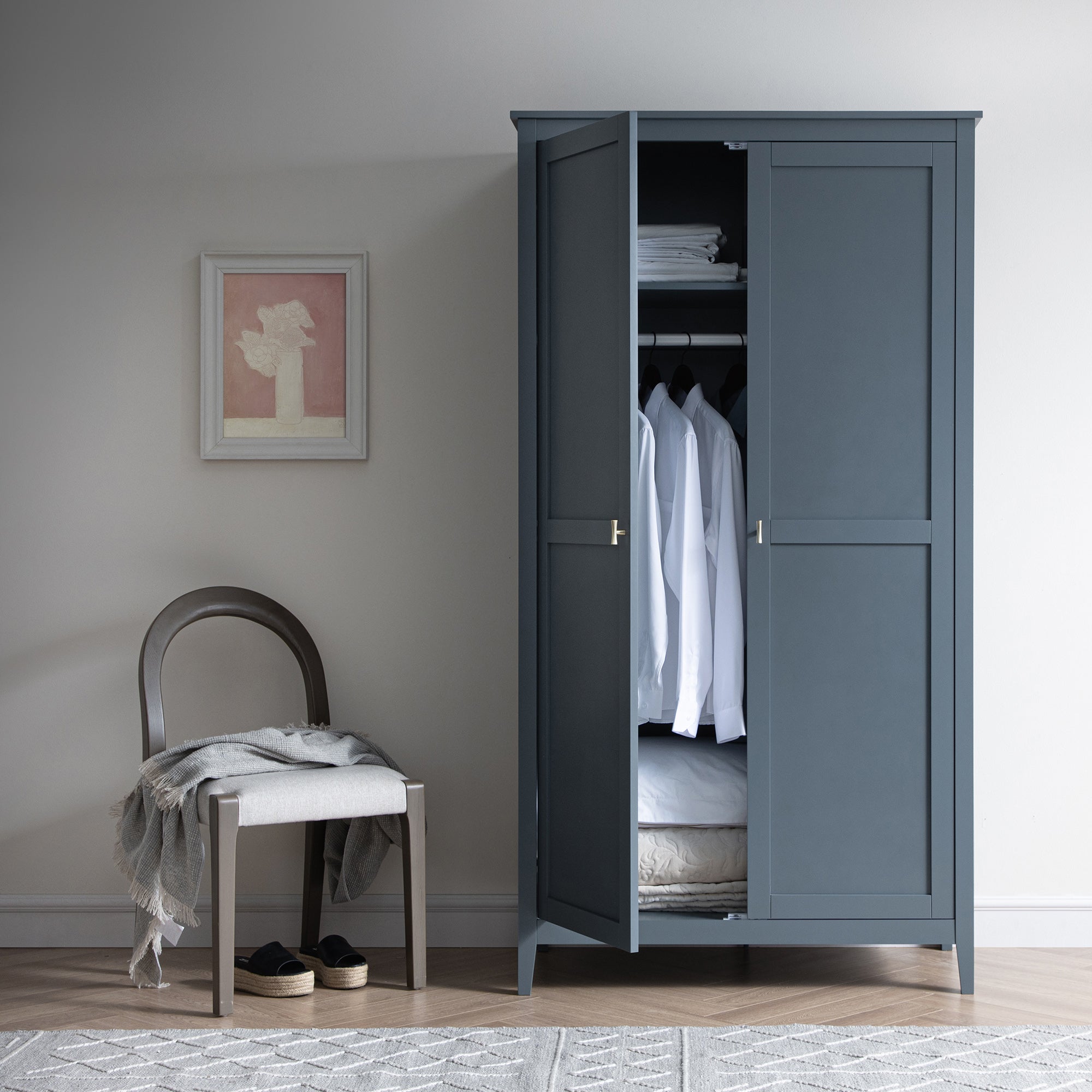 Oakham Double Wardrobe, Stormy Blue - Image 3