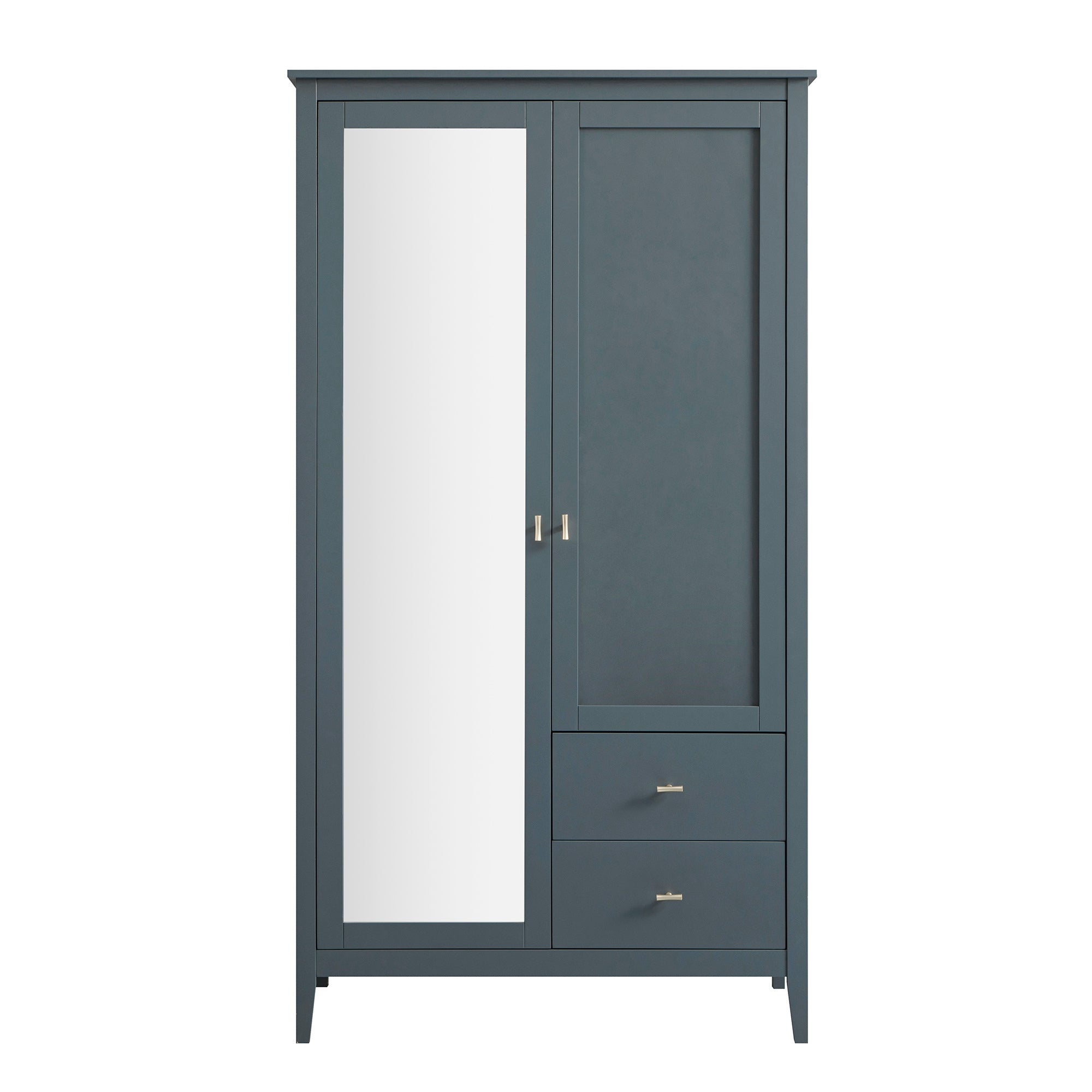 Oakham Mirrored Double Wardrobe, Stormy Blue - Image 7