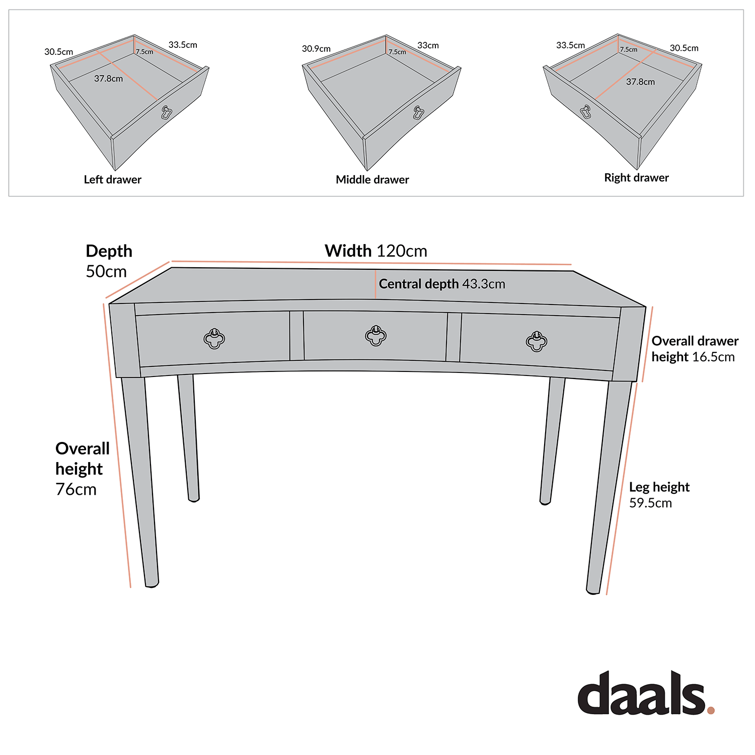 Thalia Concave Dressing Table, Natural - Image 6