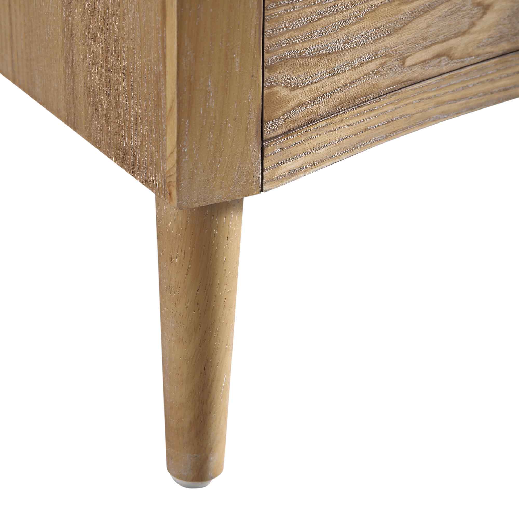 Thalia Concave 3 Drawer Bedside Table, Natural - Image 15