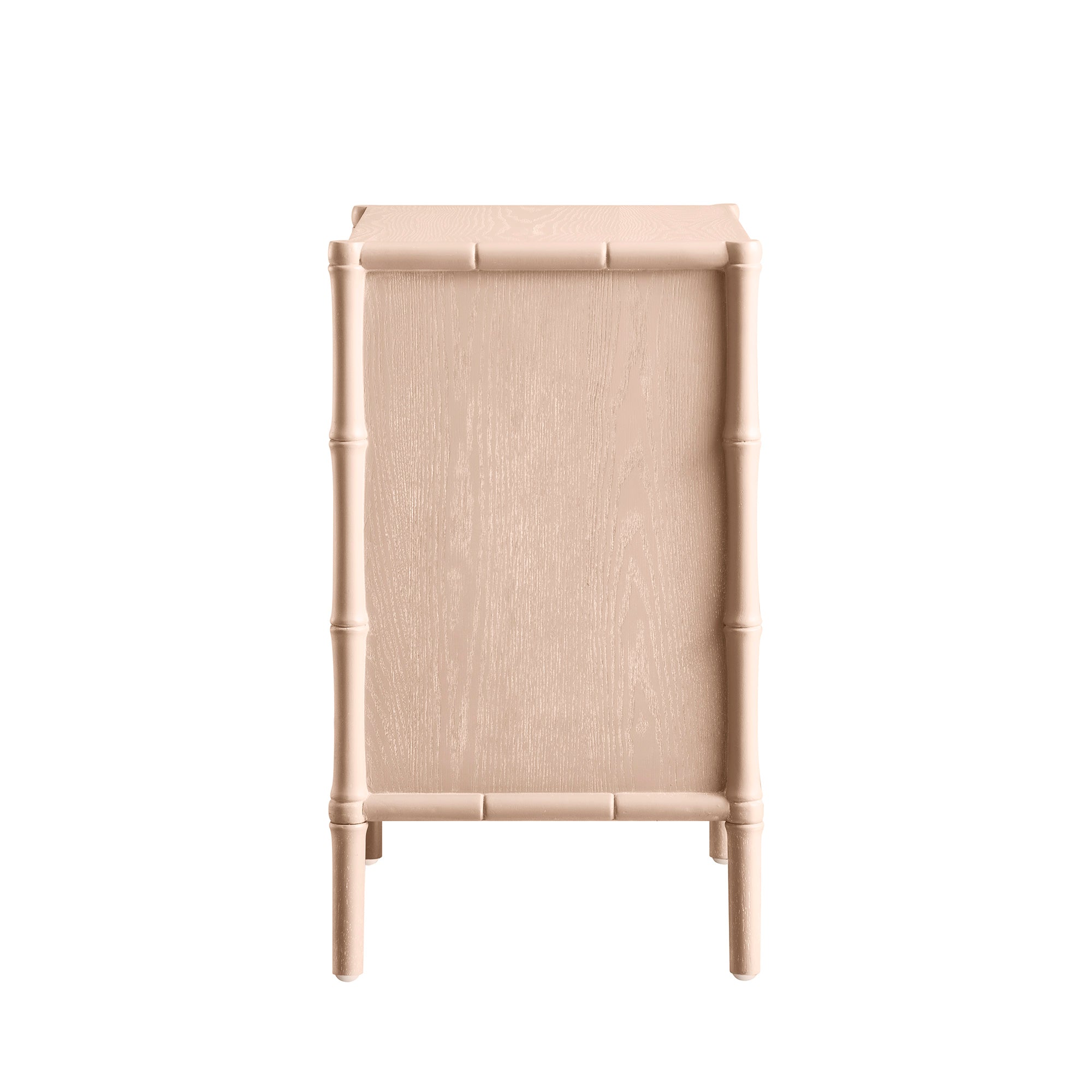 Elstowe Faux Bamboo 3-Drawer Bedside Table, Nude Pink - Image 12