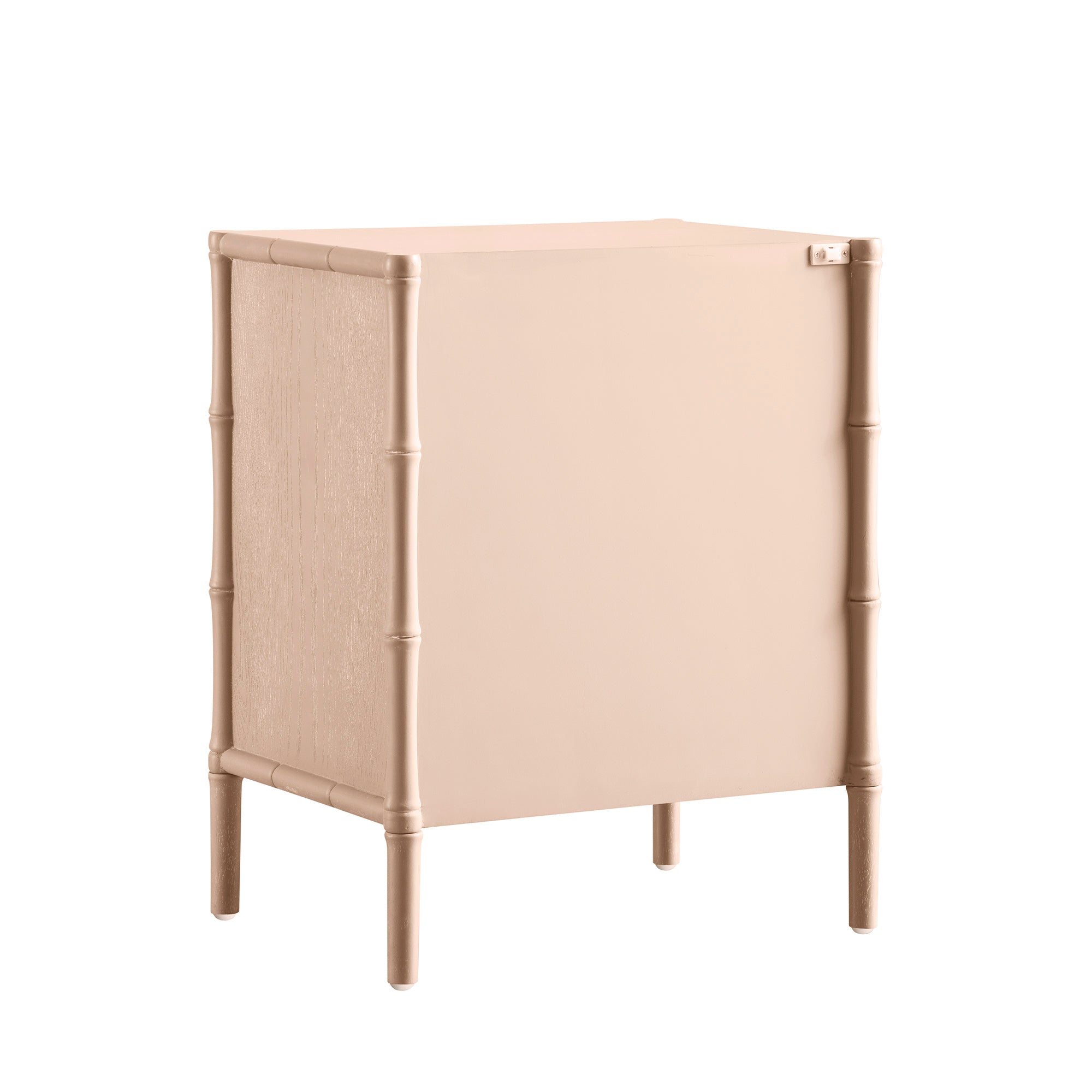 Elstowe Faux Bamboo 3-Drawer Bedside Table, Nude Pink - Image 13