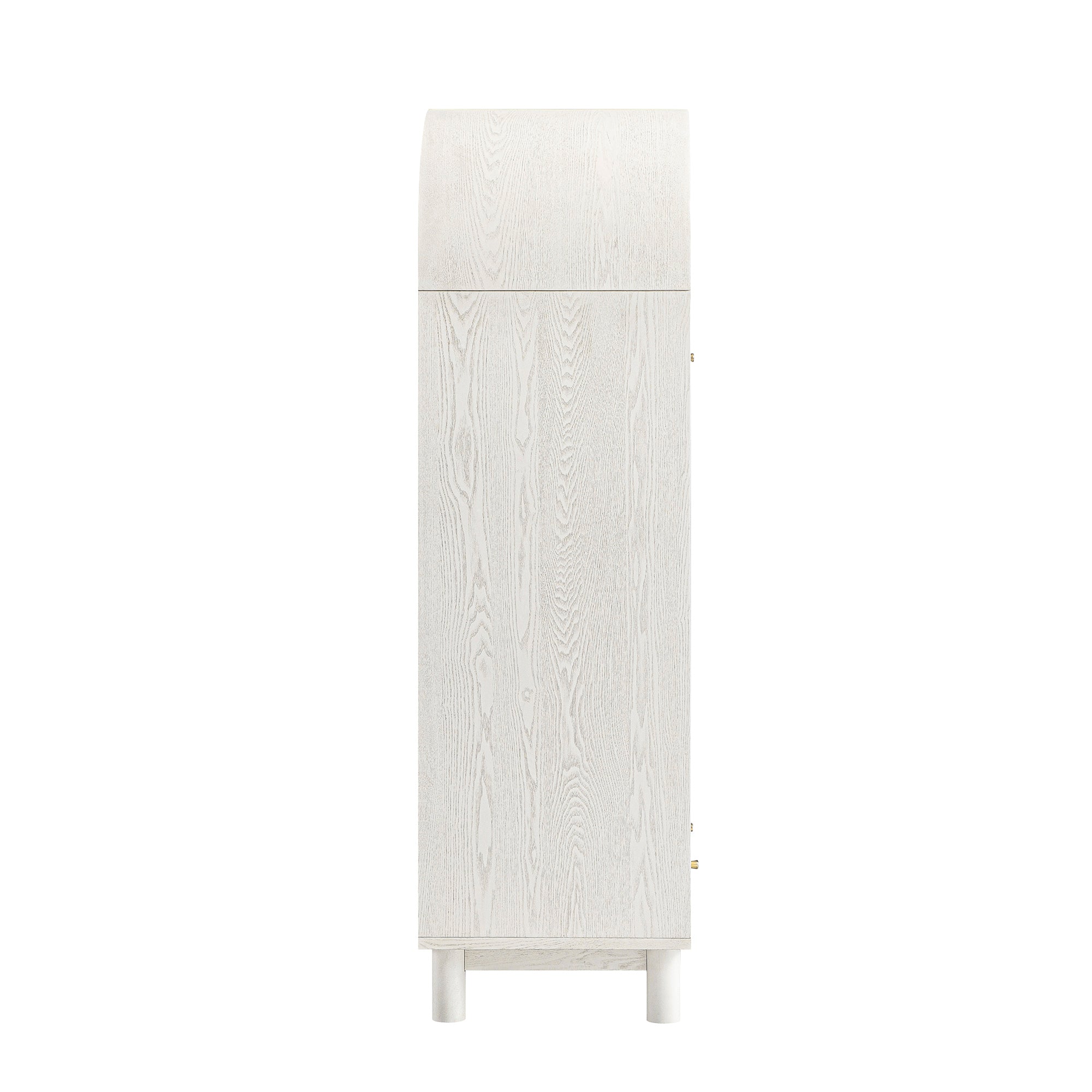 Maude Double Wardrobe, Washed White Ash with Raffia - Image 15