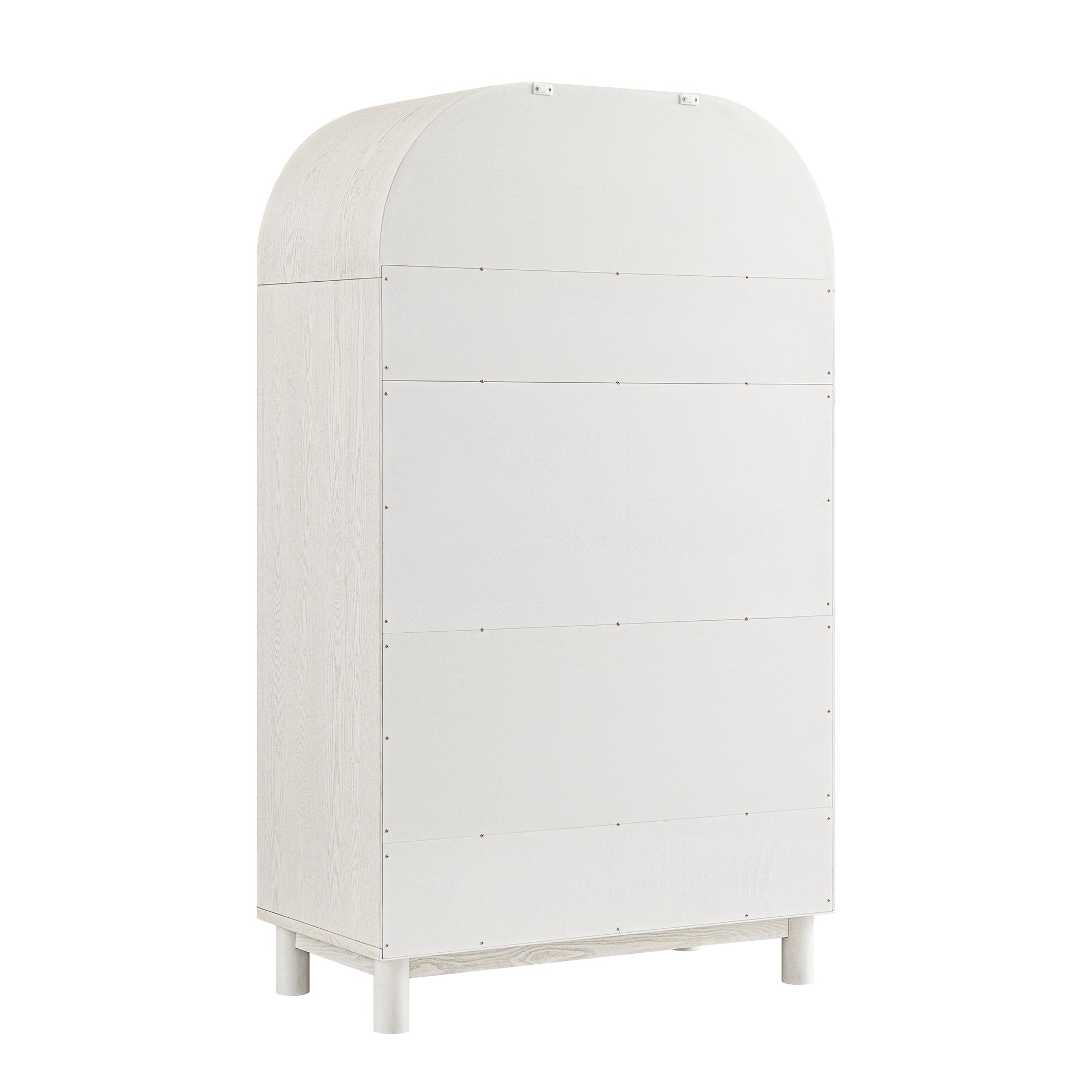 Maude Double Wardrobe, Washed White Ash with Raffia - Image 16