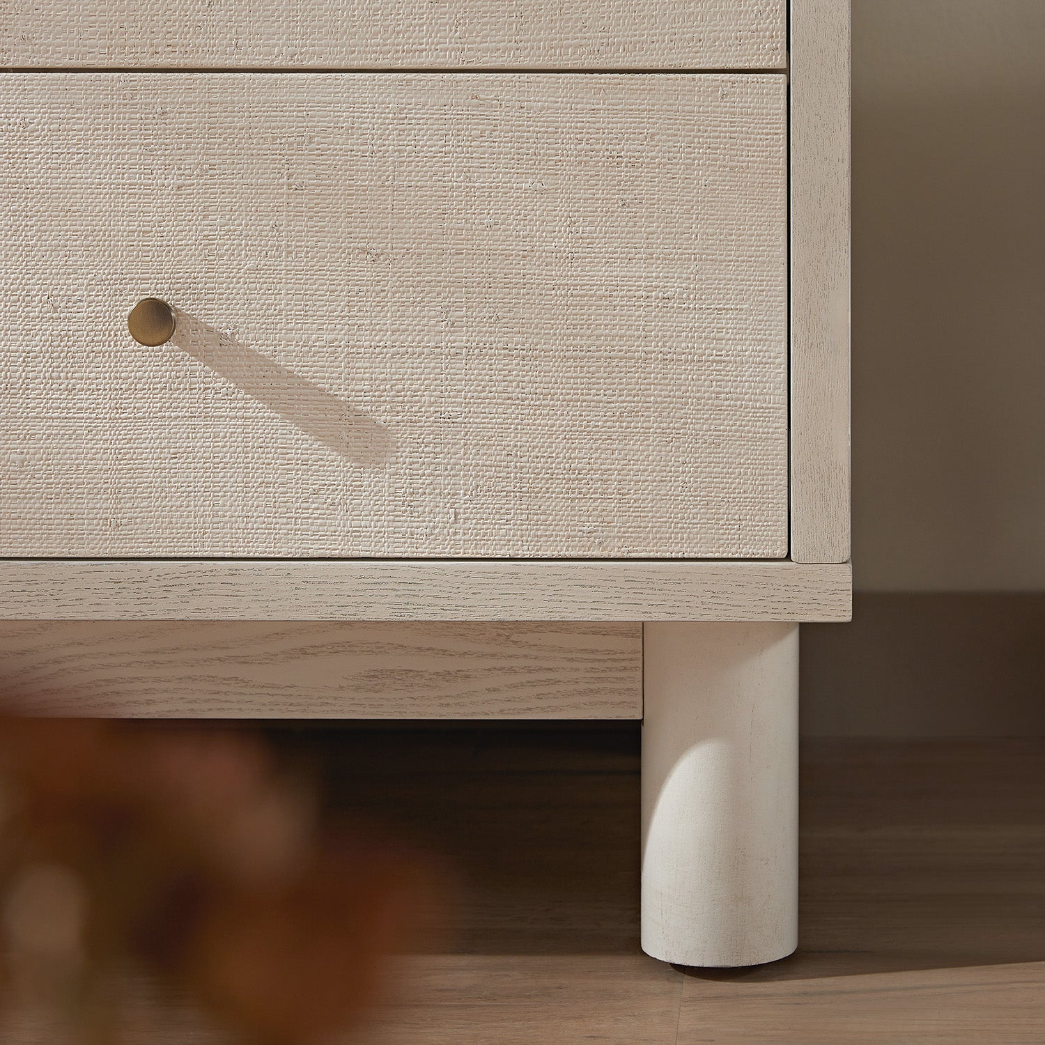 Maude Double Wardrobe, Washed White Ash with Raffia - Image 9