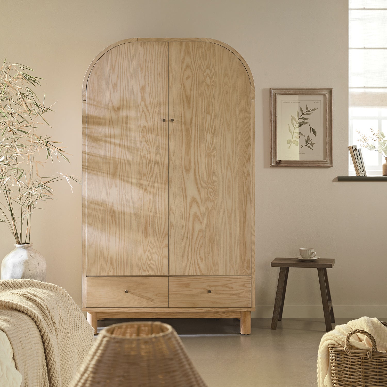 Maude Double Wardrobe, Natural Ash - Image 2