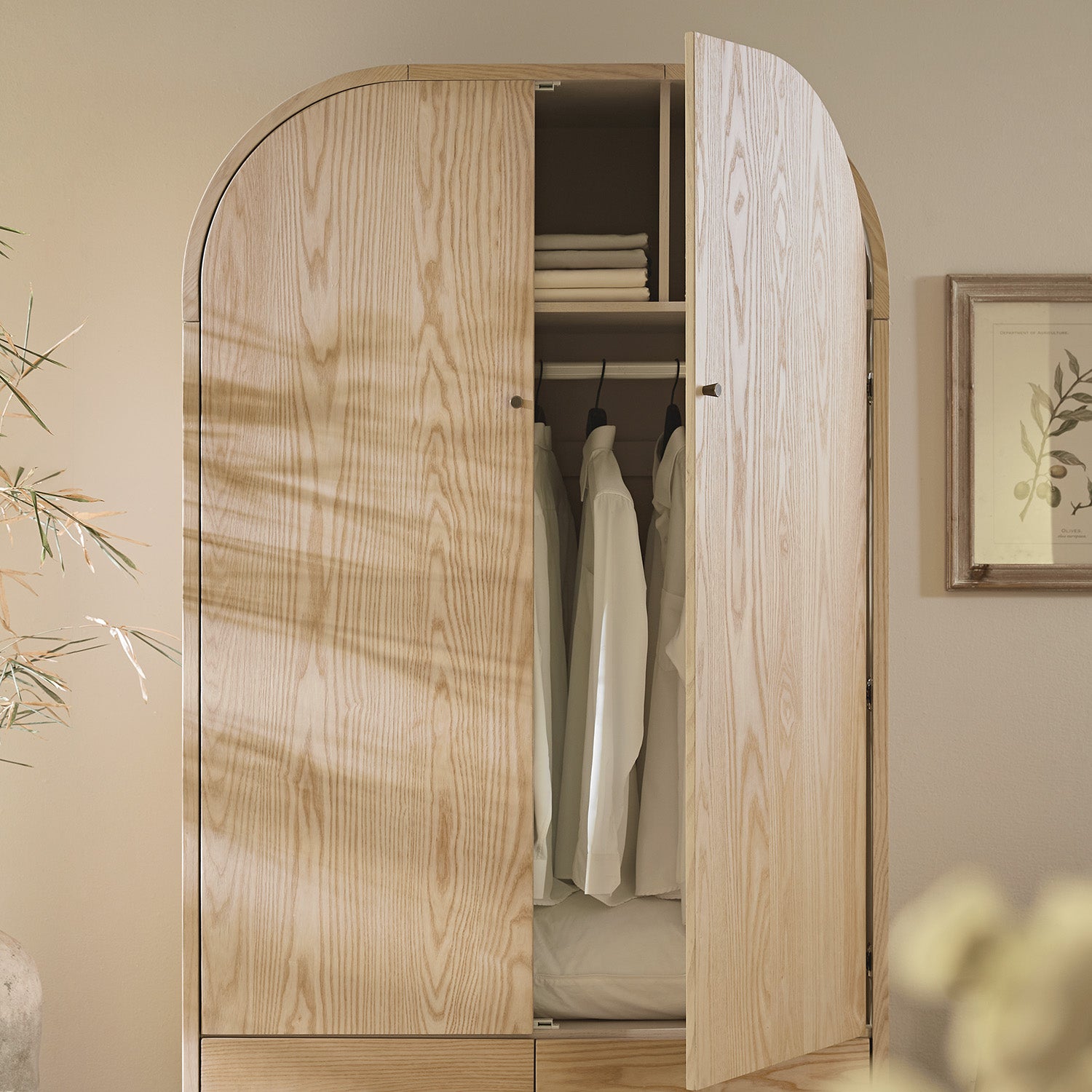 Maude Double Wardrobe, Natural Ash - Image 4