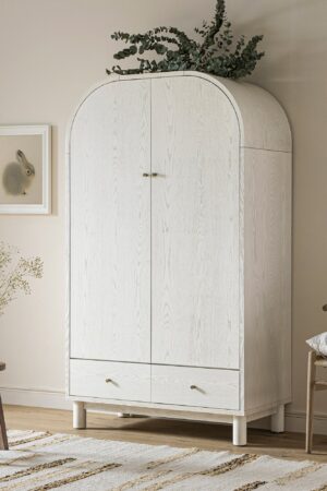 Maude Double Wardrobe, Washed White Ash