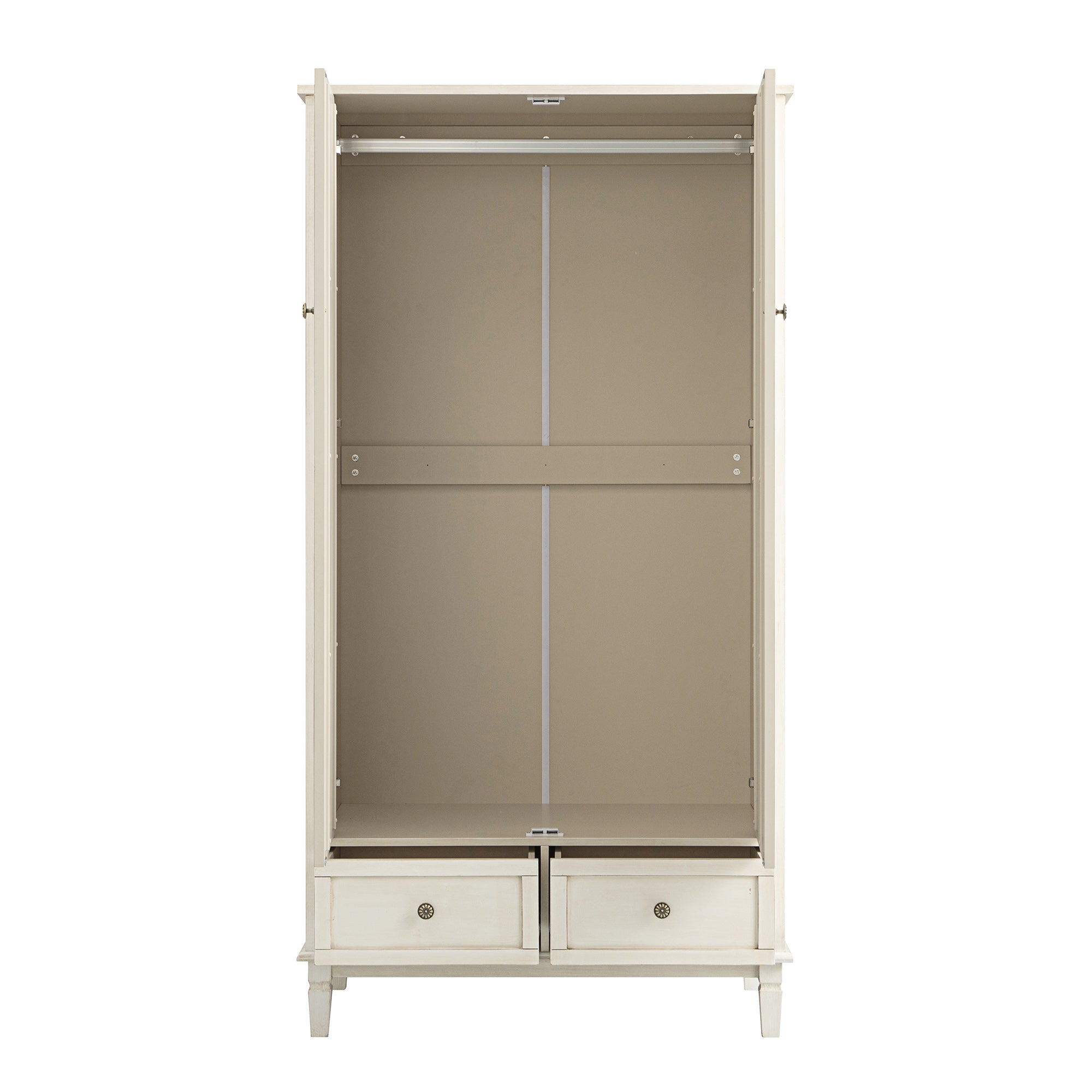 Chantilly Whitewashed Carved Double Wardrobe - Image 11